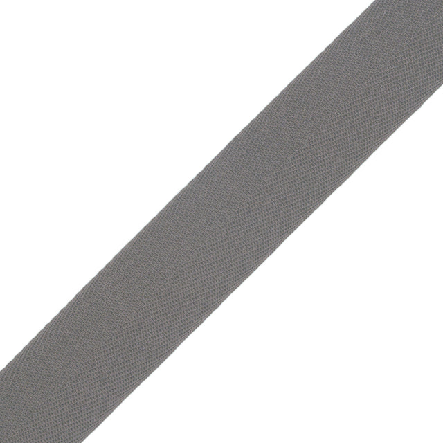 Tilly Nickel Herringbone Cotton Twill Tape - 20mm