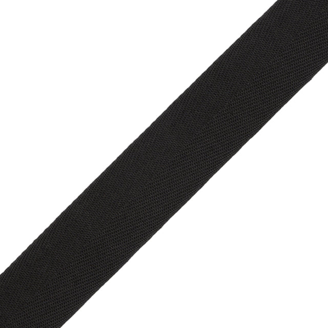 Tilly Caviar Herringbone Cotton Twill Tape - 20mm