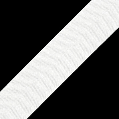 Tilly White Herringbone Cotton Twill Tape - 25mm