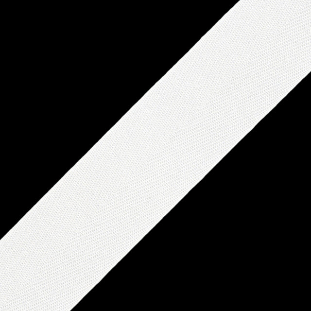 Tilly White Herringbone Cotton Twill Tape - 25mm