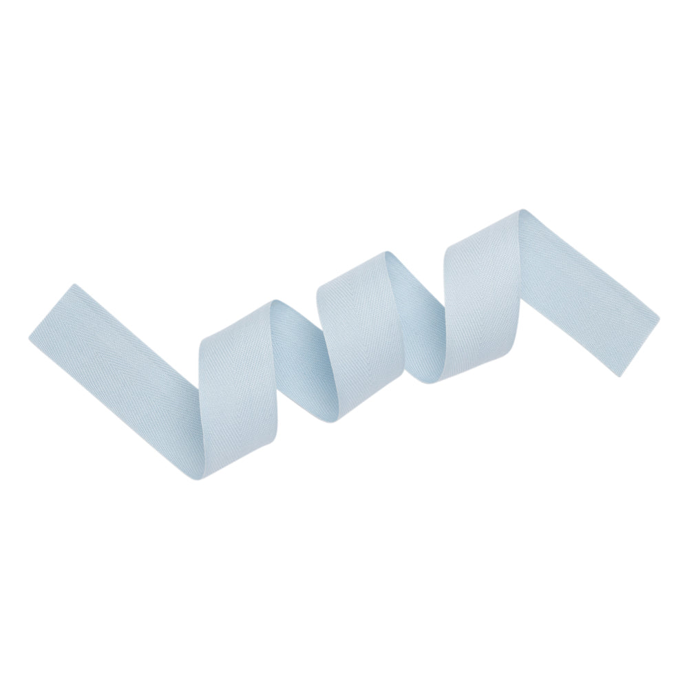 Tilly Ice Blue Herringbone Cotton Twill Tape - 25mm Detail