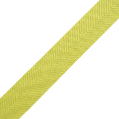 Tilly Light Chartreuse Herringbone Cotton Twill Tape - 25mm