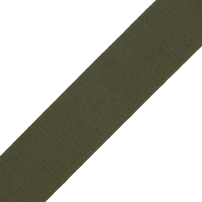 Tilly Rifle Green Herringbone Cotton Twill Tape - 25mm