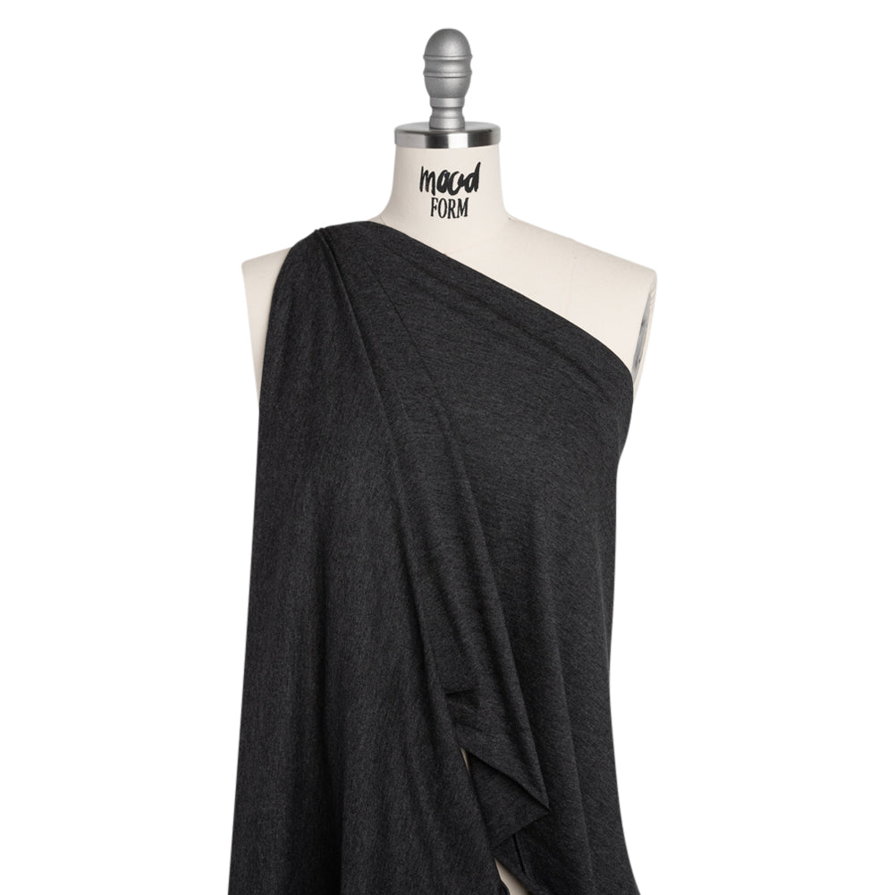 Cotton and Modal Jersey - Heathered Dark Gray Drape