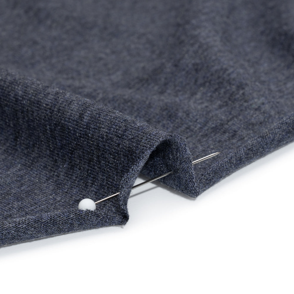 Cotton and Modal Jersey - Heathered Navy Blue Detail