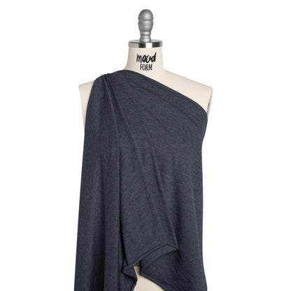 Cotton and Modal Jersey - Heathered Navy Blue Drape