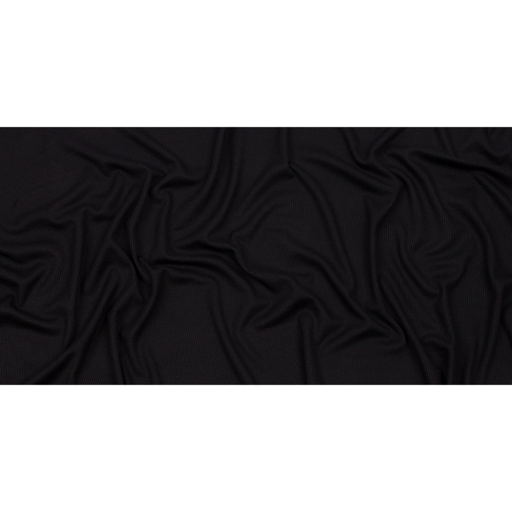 Black Rayon and Polyester Waffle Knit Full
