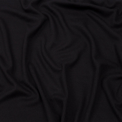 Black Rayon and Polyester Waffle Knit