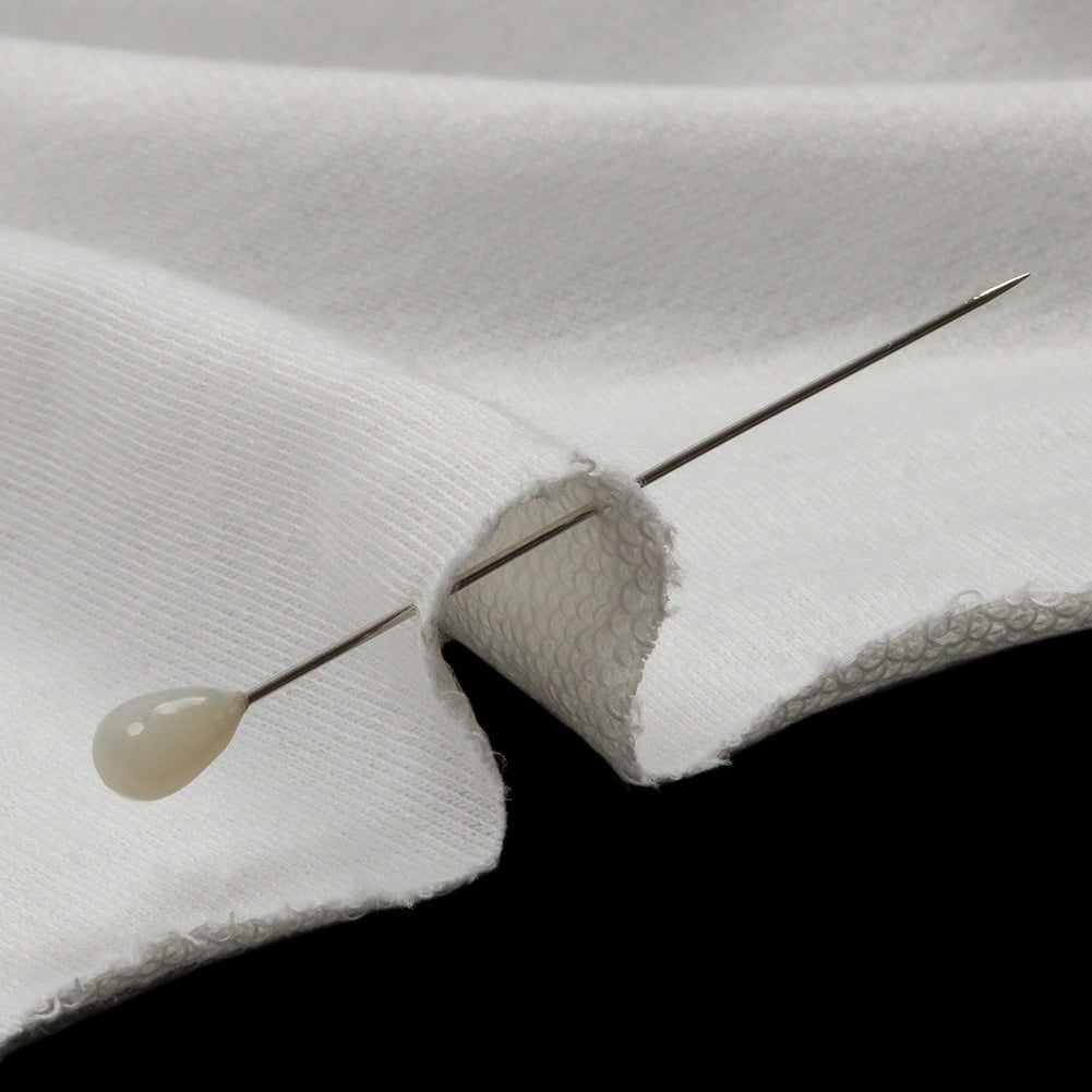 Off White Lightweight Polyester French Terry Detail