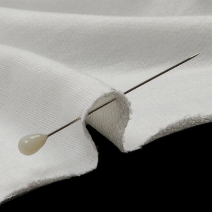 Off White Lightweight Polyester French Terry Detail