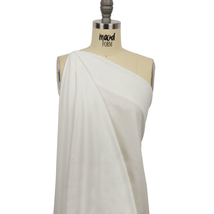 Off White Lightweight Polyester French Terry Drape
