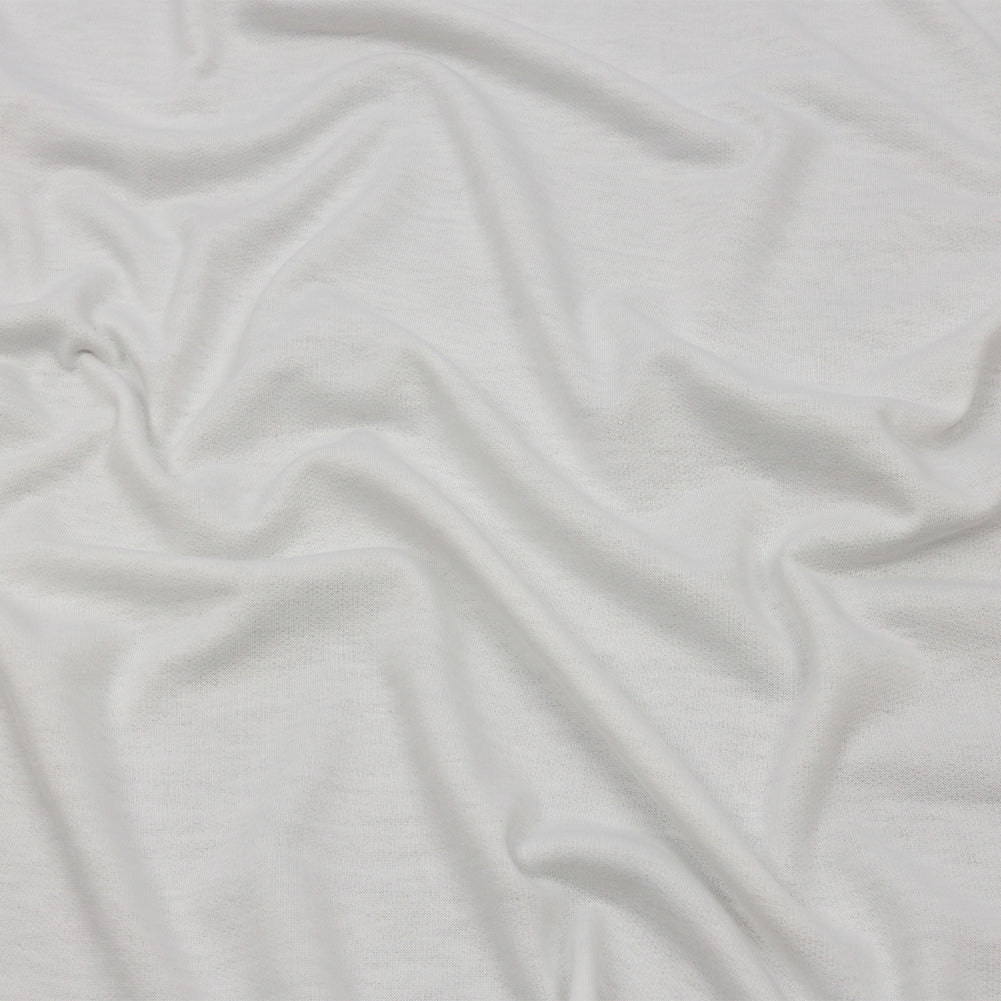 Off White Lightweight Polyester French Terry