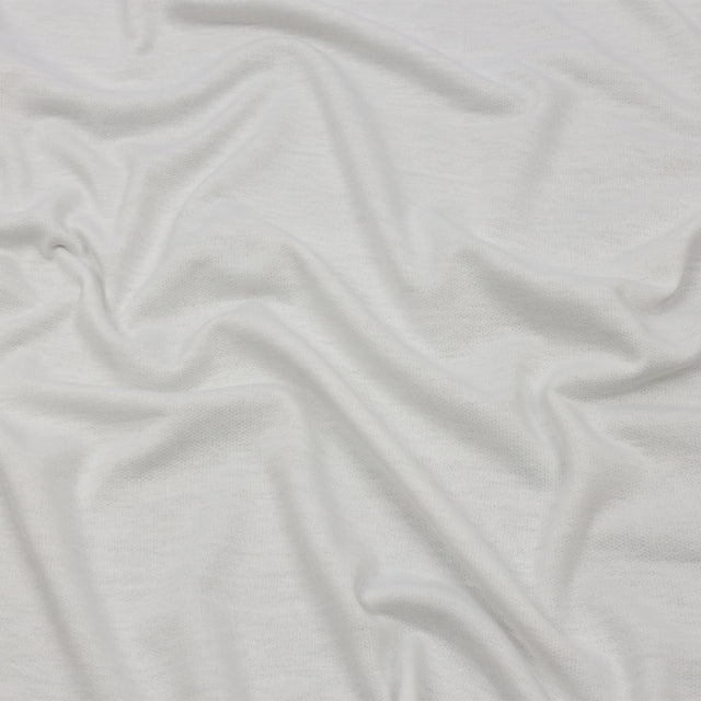 Off White Lightweight Polyester French Terry