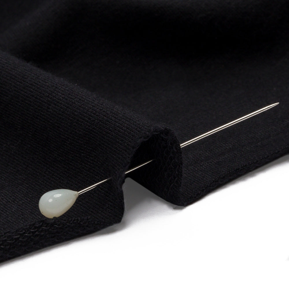 Black Stretch Rayon French Terry Detail
