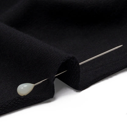 Black Stretch Rayon French Terry Detail