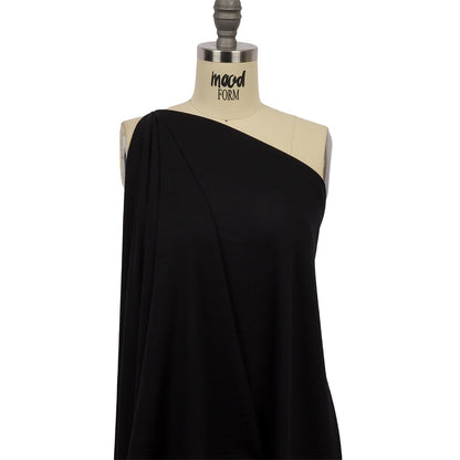 Black Stretch Rayon French Terry Drape