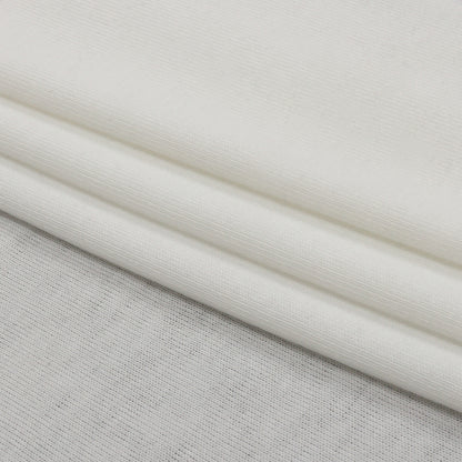 Off White Polyester Sweater Knit Folded