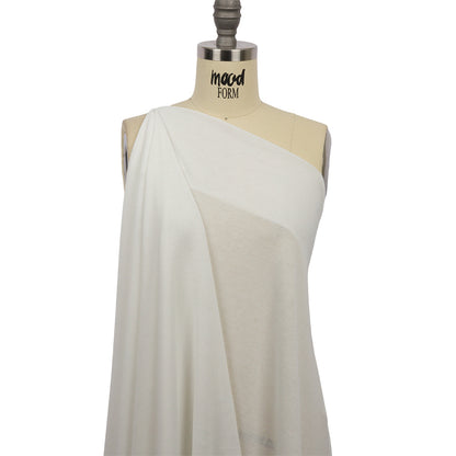 Off White Polyester Sweater Knit Drape