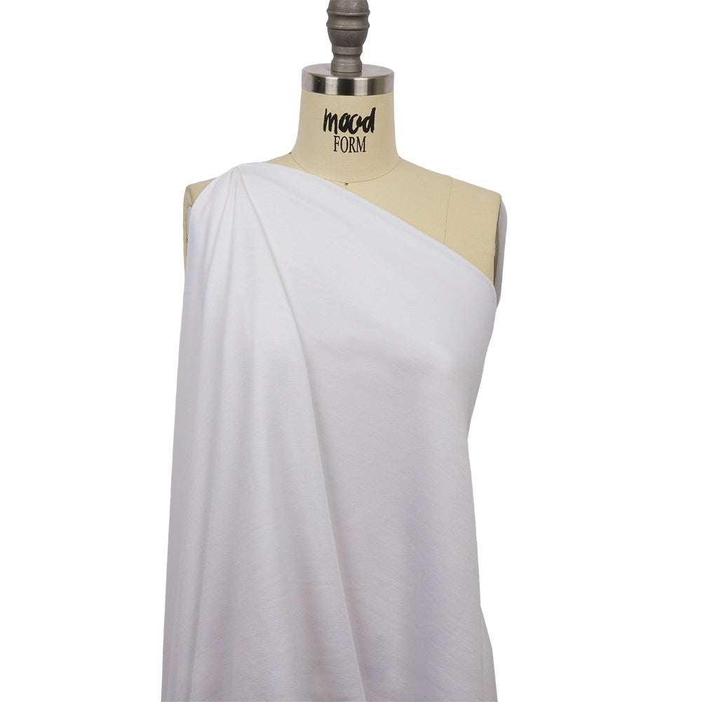 Off White Stretch Rayon French Terry Drape