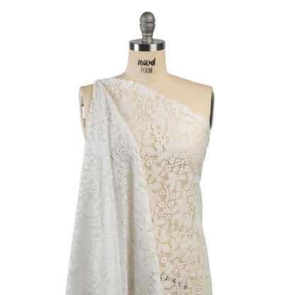 Stretch Lace - White Floral - Katerina Collection Drape