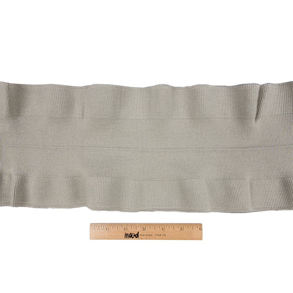 Gray Ruffled Foldover Rib Knit Trim - 37" x 6.5" Full
