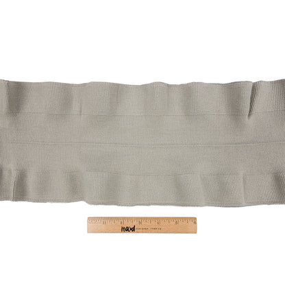 Gray Ruffled Foldover Rib Knit Trim - 37" x 6.5" Full