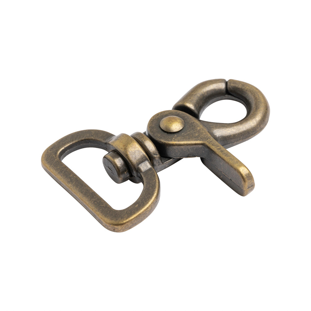 Antique Gold Metal Lobster Clasp- 2.125" x 1.375" Detail