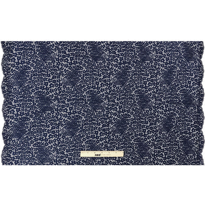 Trina Turk Navy Blue Floral Lace with Finished Scalloped Edges Full