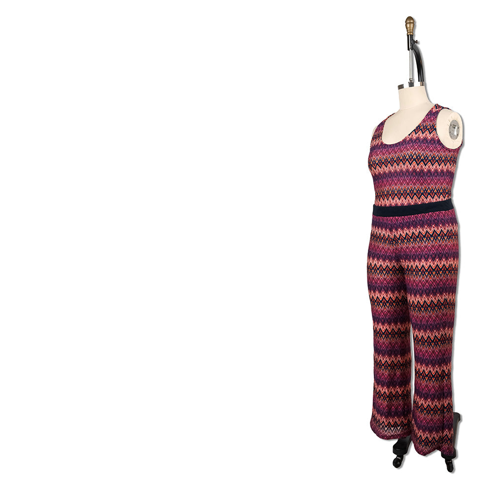Trina Turk Pink, Navy and Orange Textured Zig Zags Viscose and Polyester Sweater Knit Blog