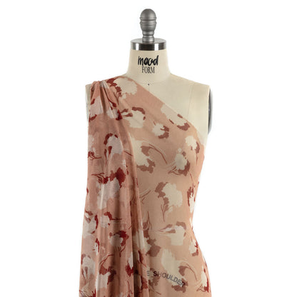 Blush, White and Red Floral Shadows Silk Tulle Detail