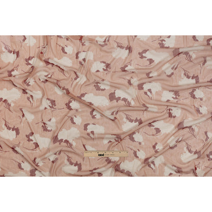 Blush, White and Red Floral Shadows Silk Tulle Drape