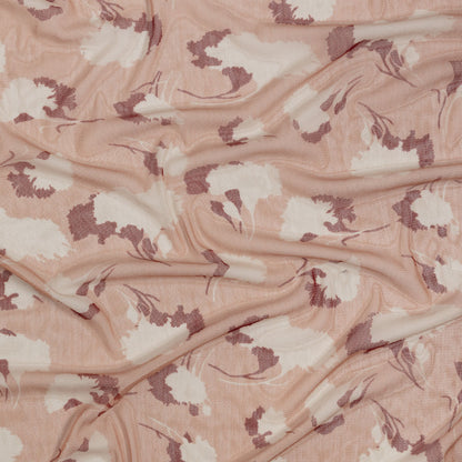 Blush, White and Red Floral Shadows Silk Tulle