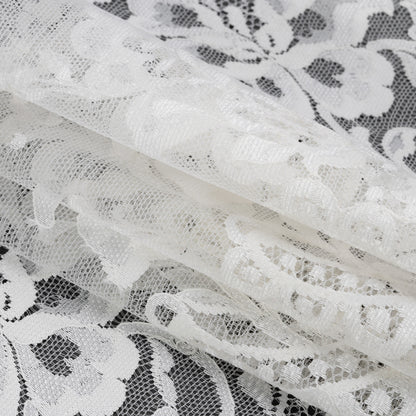 White Scalloped Edge Floral Lace Trim - 7" Folded