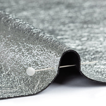 Textured Faux Leather - Metallic Silver - Ileana Collection