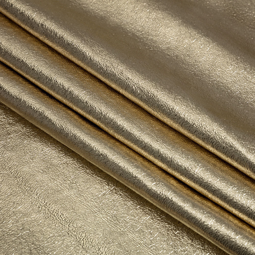 Textured Faux Leather - Metallic Gold - Ileana Collection - Folded