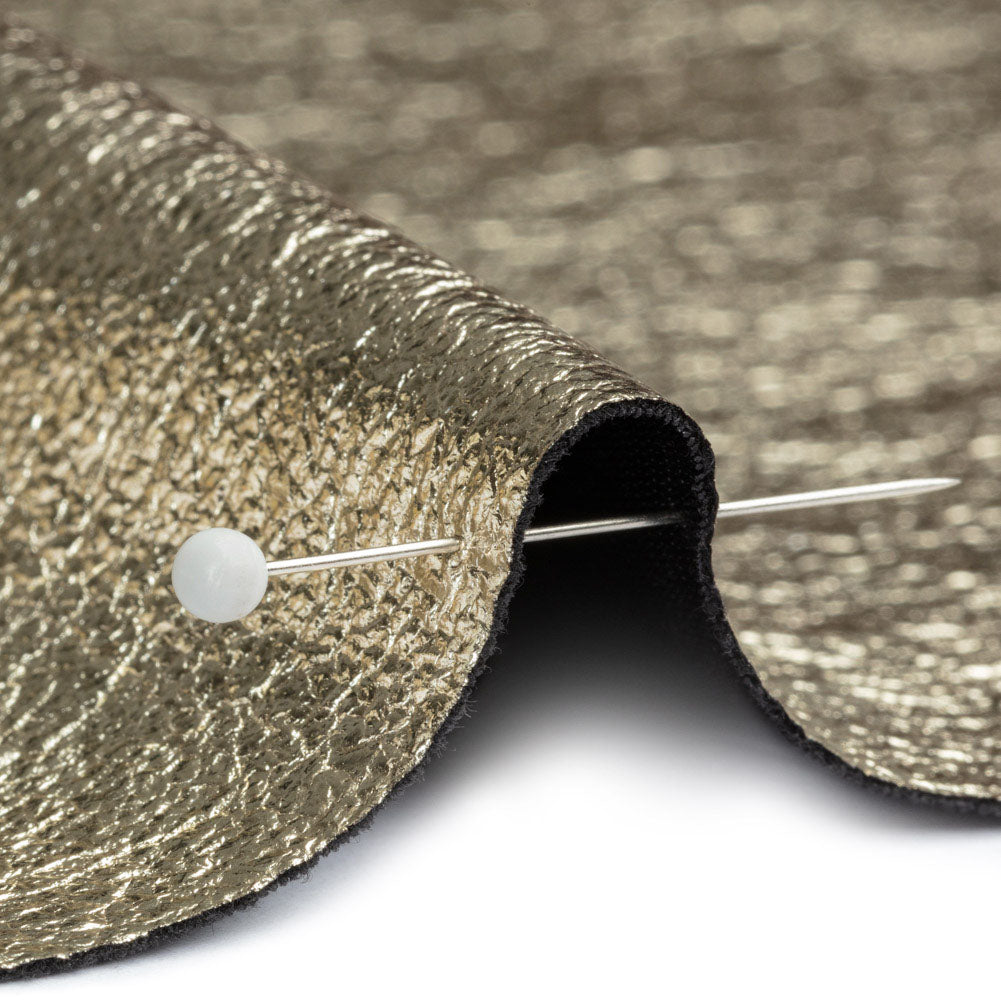 Textured Faux Leather - Metallic Gold - Ileana Collection - Detail