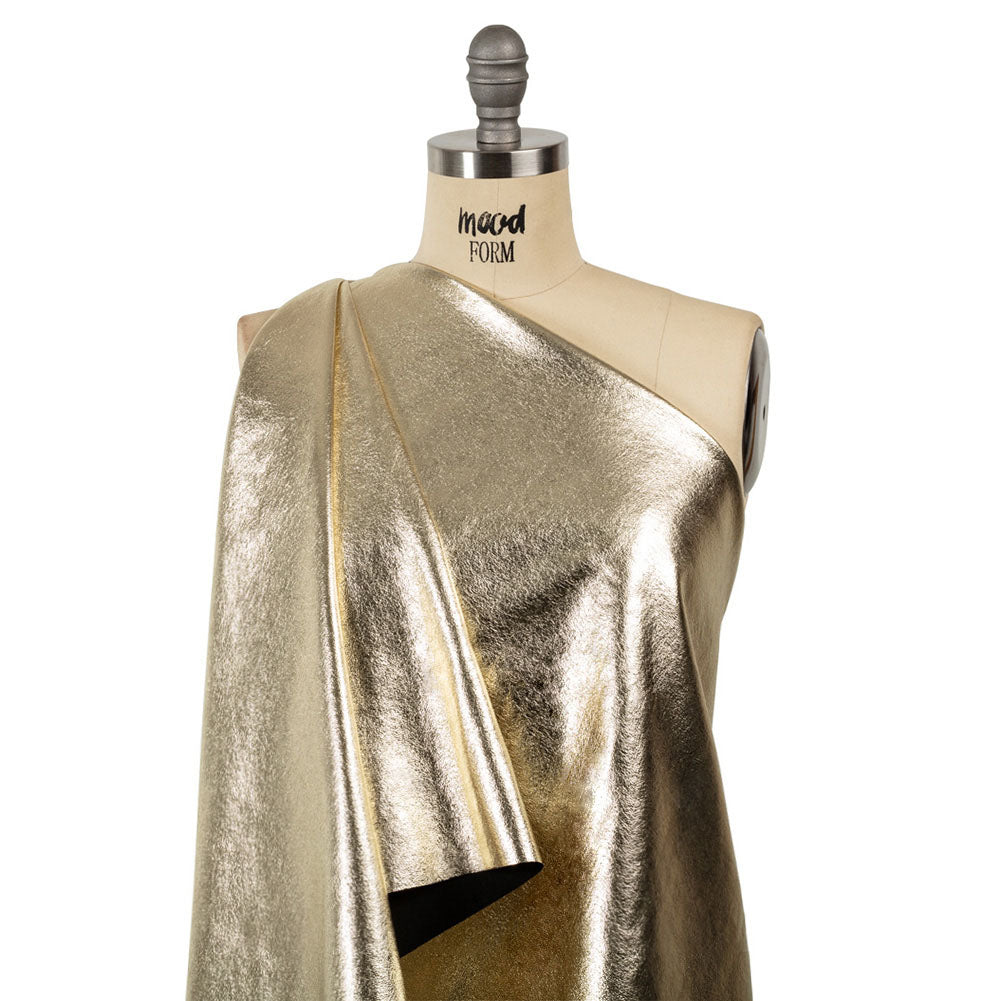 Textured Faux Leather - Metallic Gold - Ileana Collection - Drape