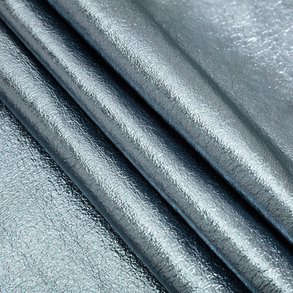 Textured Faux Leather - Metallic Graphite - Ileana Collection - Folded