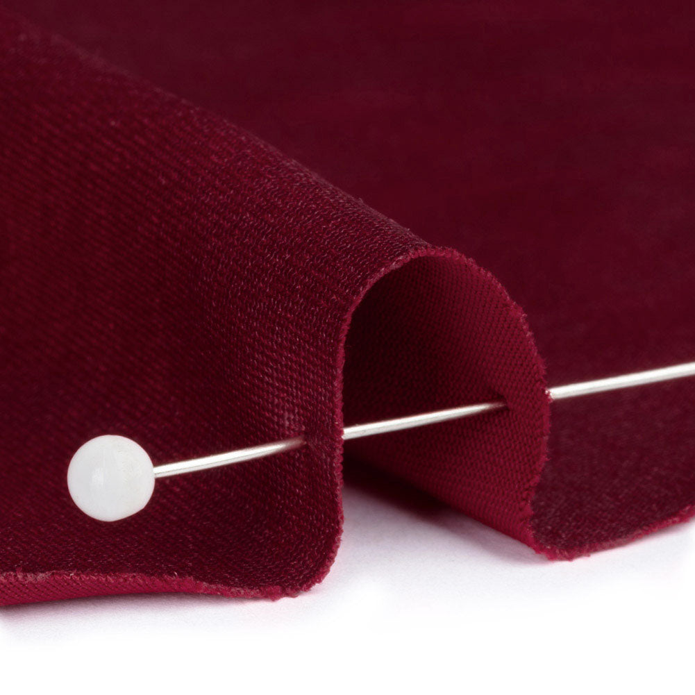 Faux Leather Foil Stretch Polyester Knit - Red Cloud Textured - Vanessa Collection - Detail