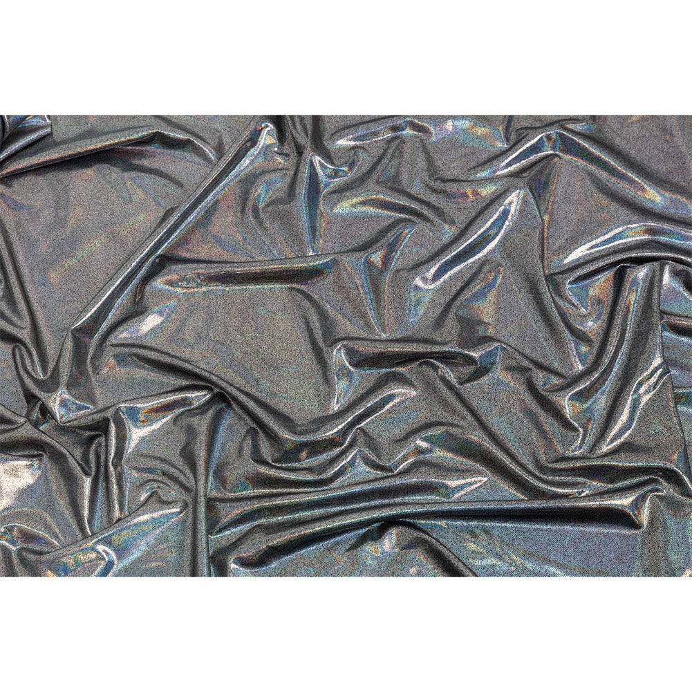 Silver Holographic Foiled Stretch Polyester Jersey - Full