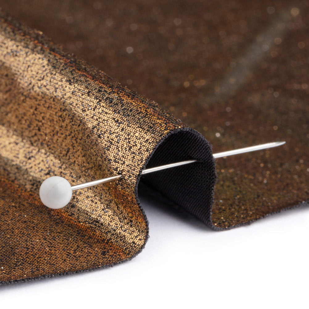 Gold Holographic Foiled Stretch Polyester Jersey - Detail