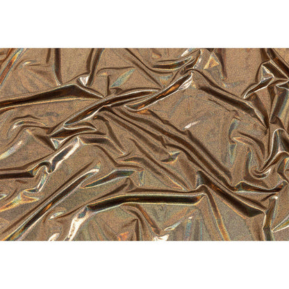 Gold Holographic Foiled Stretch Polyester Jersey