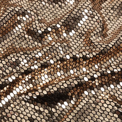 Black and Gold Hexagons Foiled Stretch Nylon Knit
