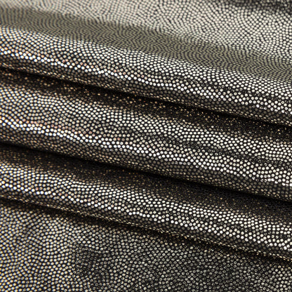 White Gold Tiny Dots Foiled Stretch Polyester Jersey Folded