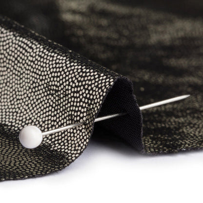 White Gold Tiny Dots Foiled Stretch Polyester Jersey Detail