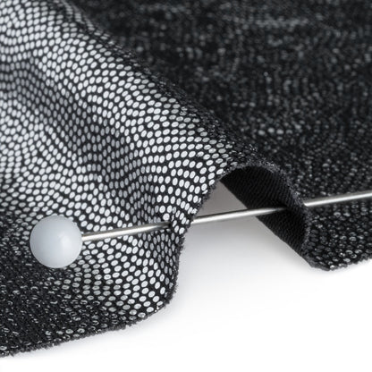 Silver Tiny Dots Foiled Stretch Polyester Jersey Detail