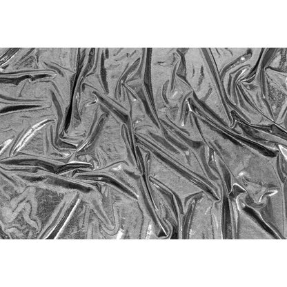 Silver Tiny Dots Foiled Stretch Polyester Jersey Full