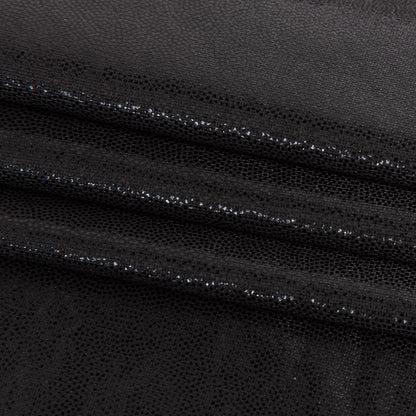 Black Tiny Dots Foiled Stretch Polyester Jersey Folded