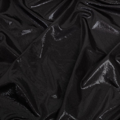 Black Tiny Dots Foiled Stretch Polyester Jersey