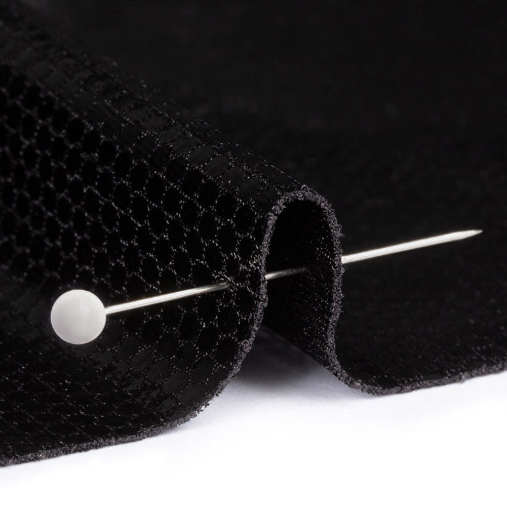 Black Dense Polka Dots Foiled Stretch Polyester Knit - Detail